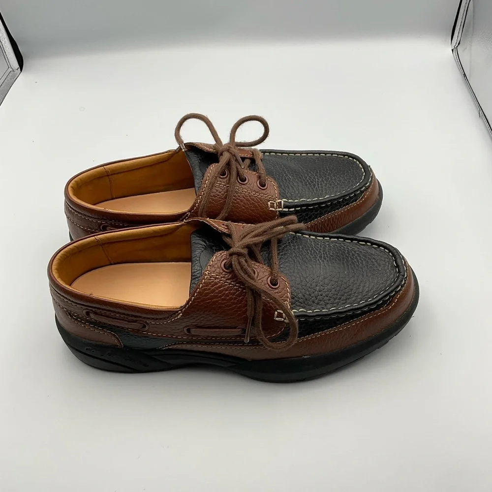 Dr. Comfort Patrick Men's 8.5M Brown Black Leather Therapeutic‎ Boat Shoes